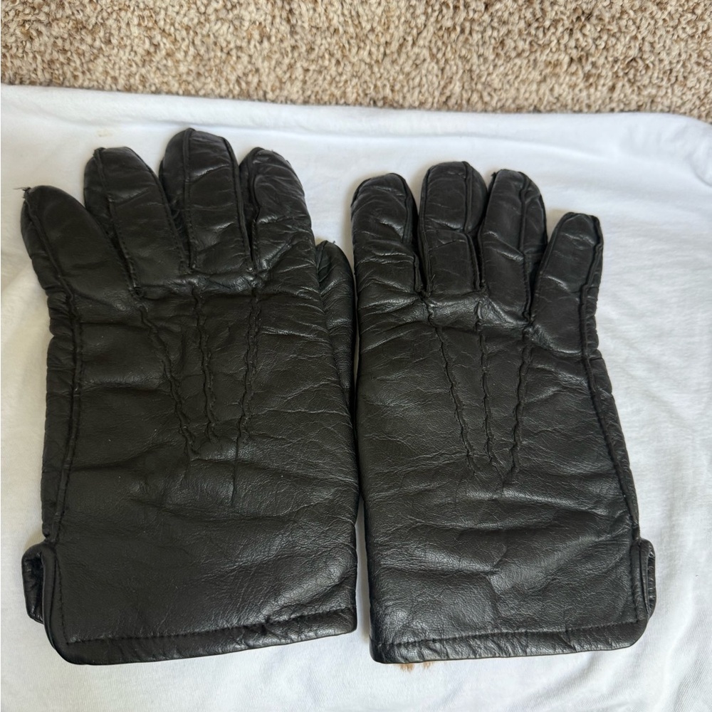 Nonbranded Men's Black Leather Gloves